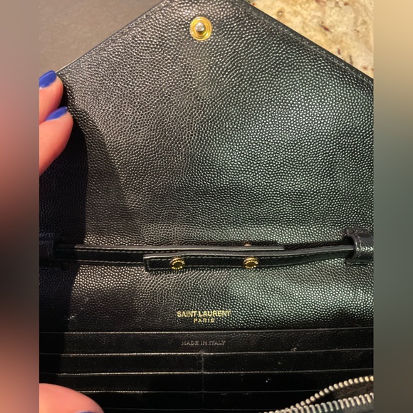 YSL Monogram Wallet on Chain in Grained Leather - Picture 2 of 7